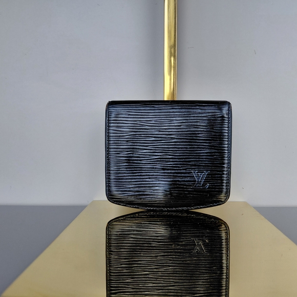 Louis Vuitton Black Epi Leather Compact Card Case Wallet